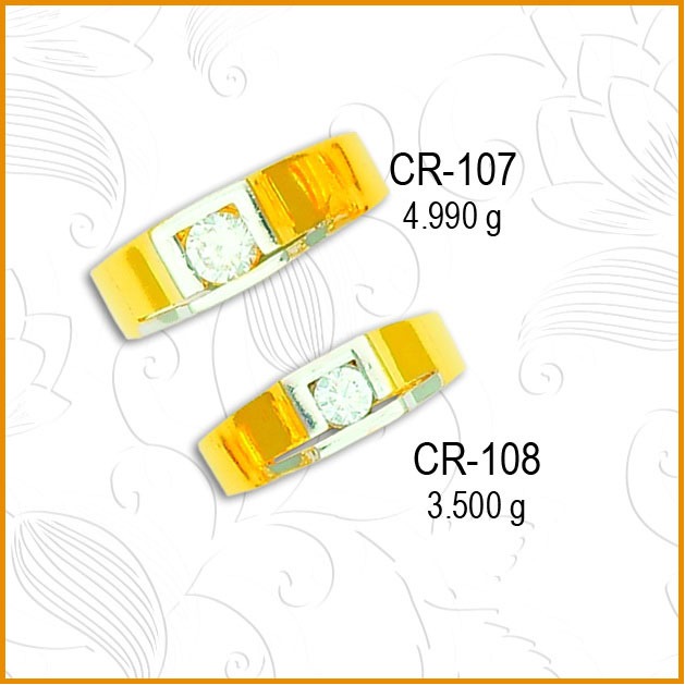916 Gold Fancy CZ Stone Couple Ring CR-107
