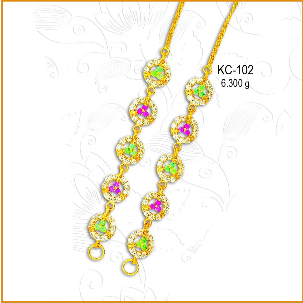 22KT CZ Gold Round Shape Kanser KC-102
