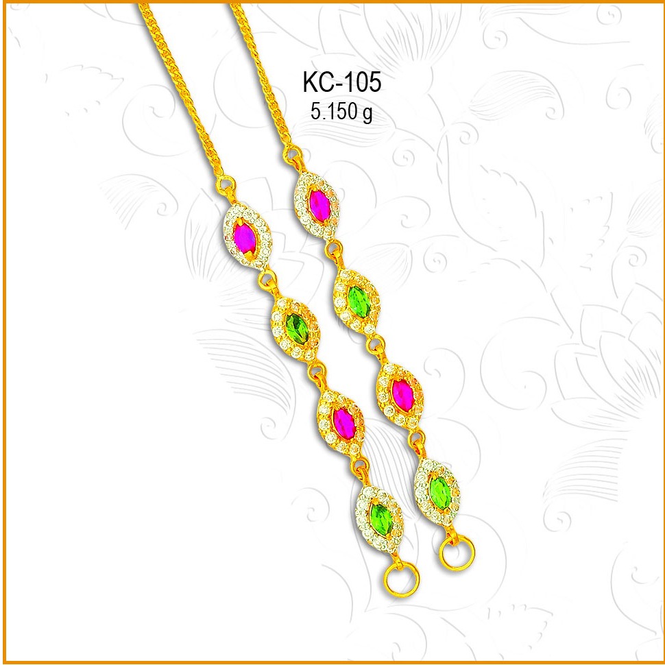 916 Gold Colour Stone CZ Earchain KC-105