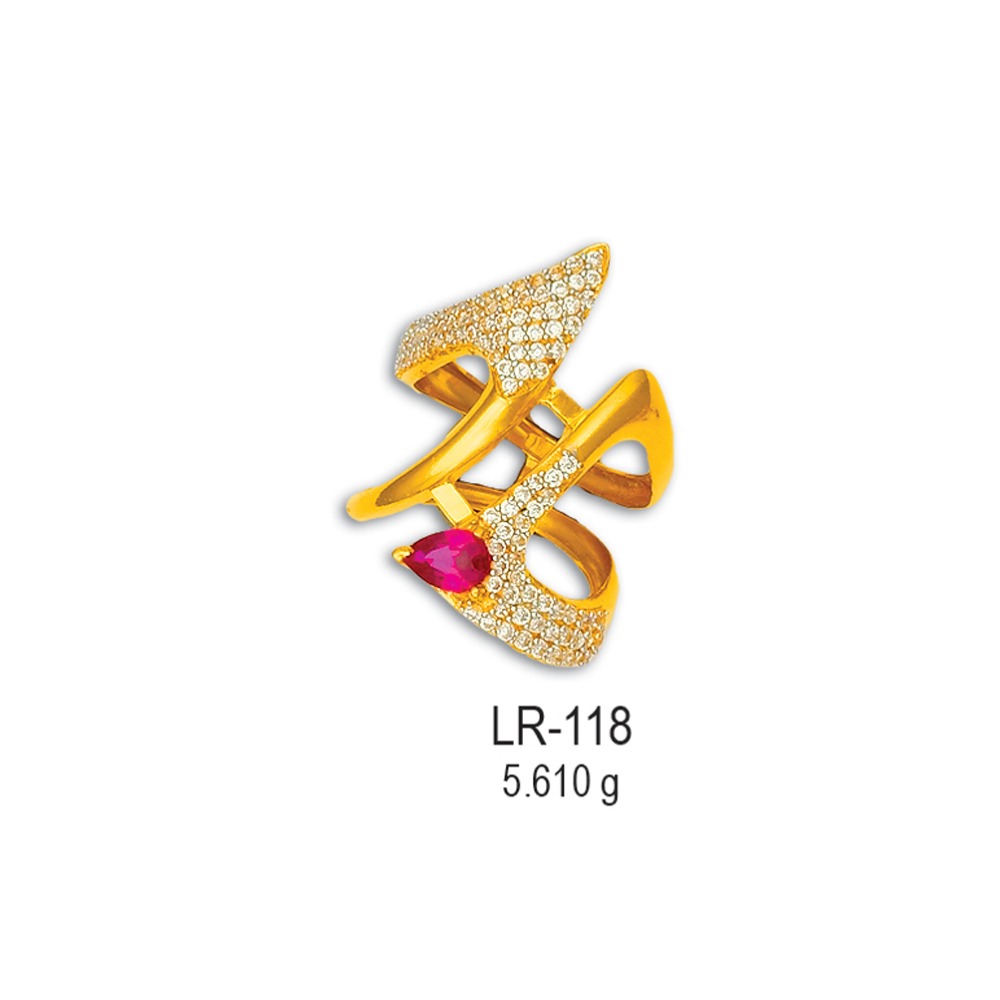 22KT-CZ-Gold-Fancy-Ladies-Ring-LR-118