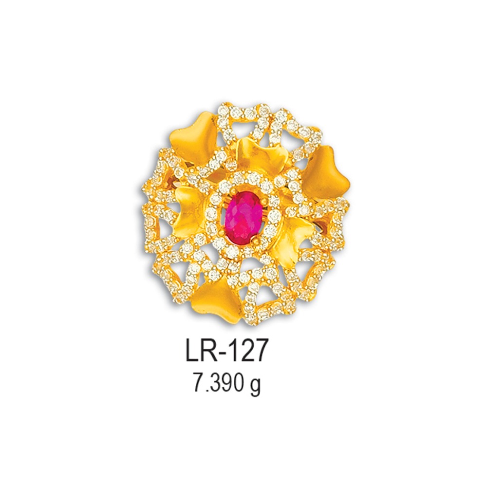 22KT-CZ-Gold-Attractive-Ladies-Ring-LR-127