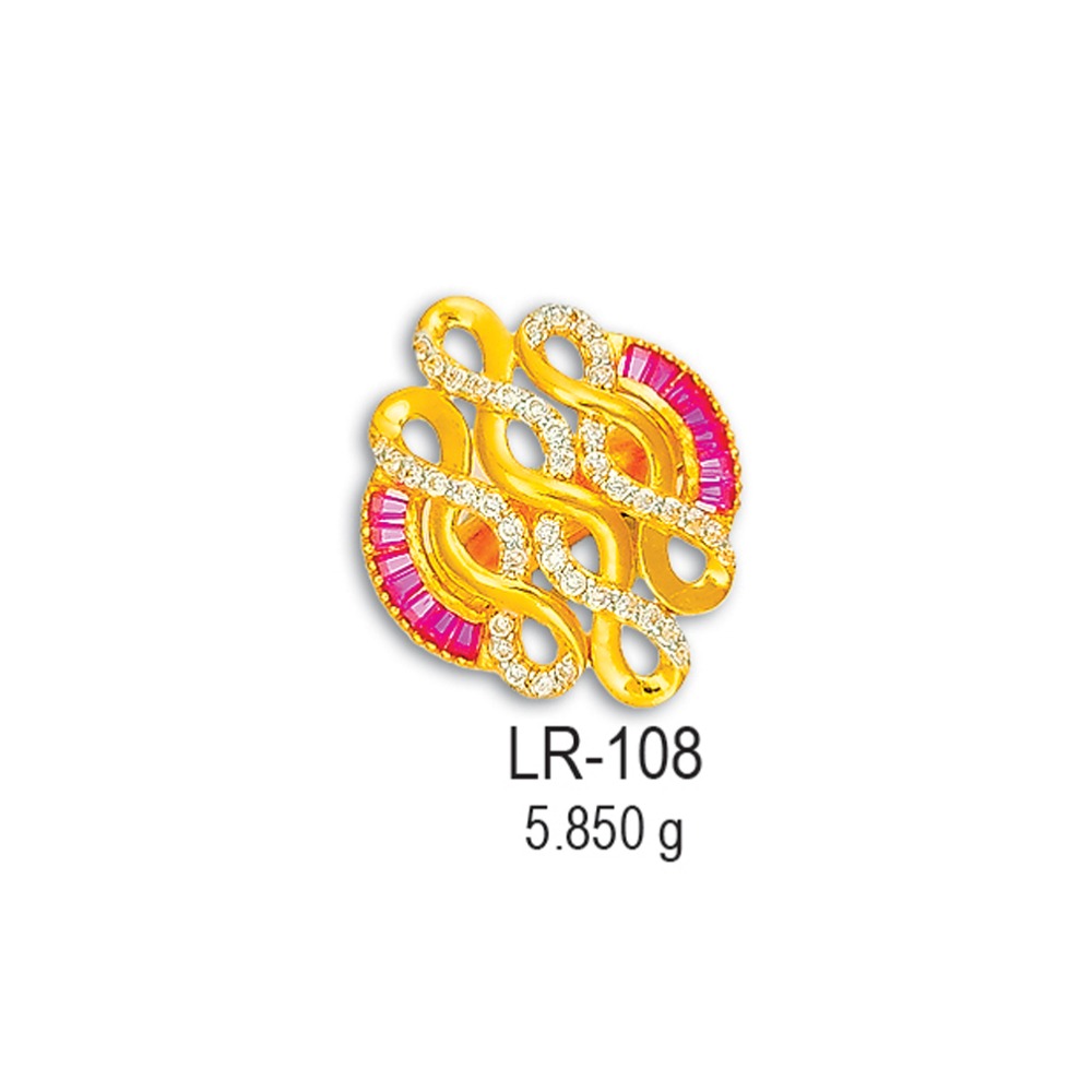 22KT-CZ-Gold-Attractive-Ladies-Ring-LR-108