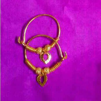 24KT Yellow Gold Ladies Indian Vertical Bali