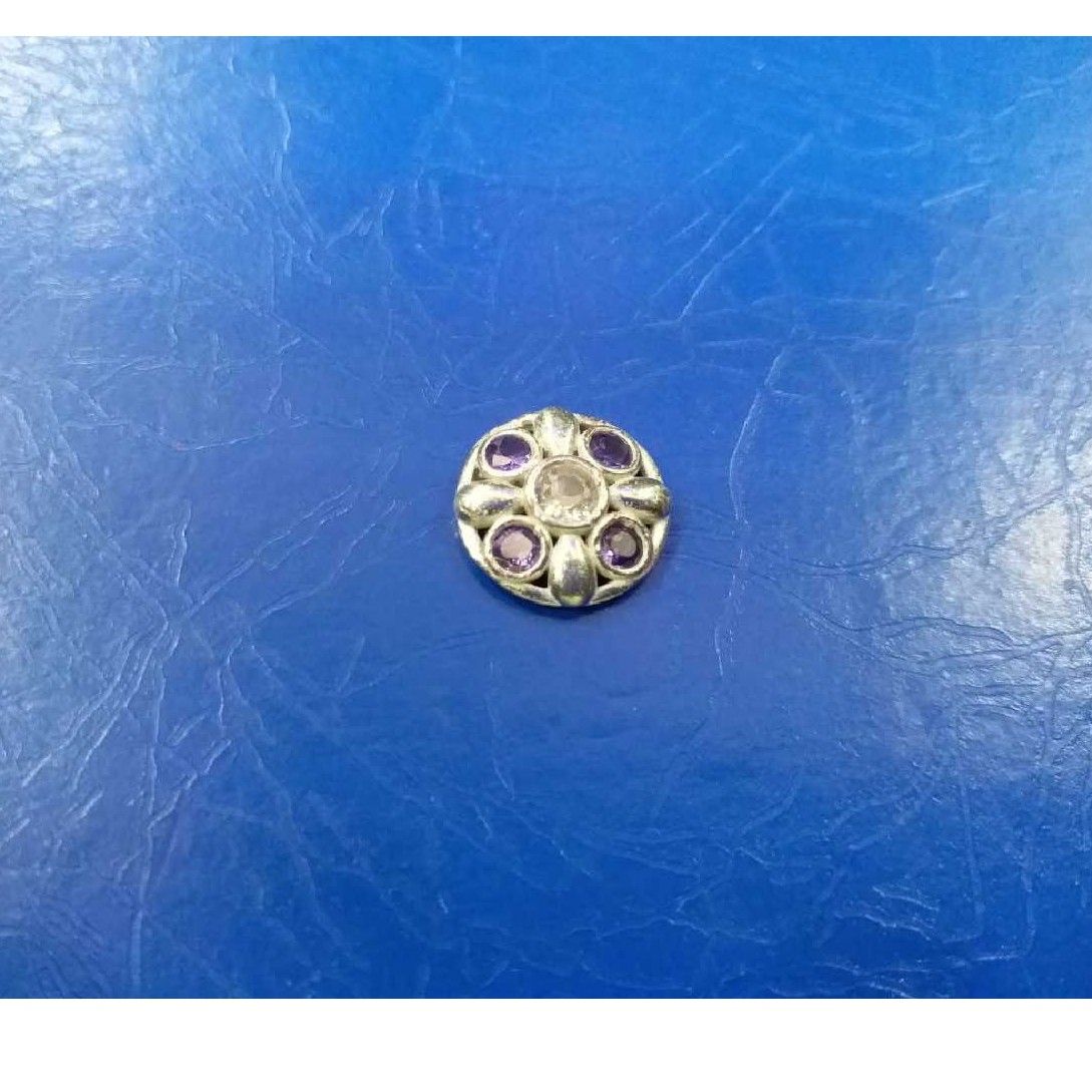Silver White Ladies Studded Indian Pendant
