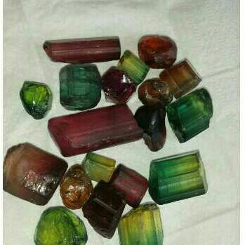 5000ct hexagonal multicolored tourmaline
