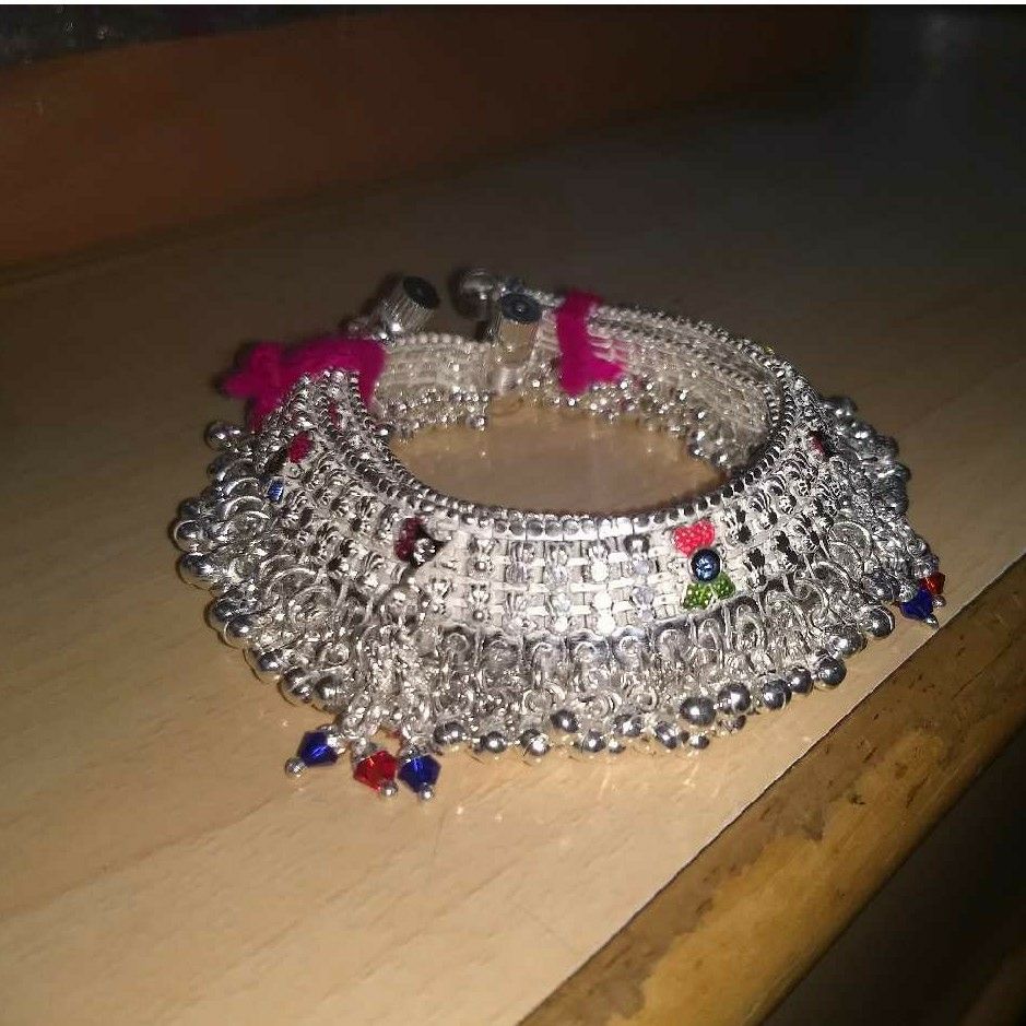 Silver Ladies Indian Fancy Janjari Payal