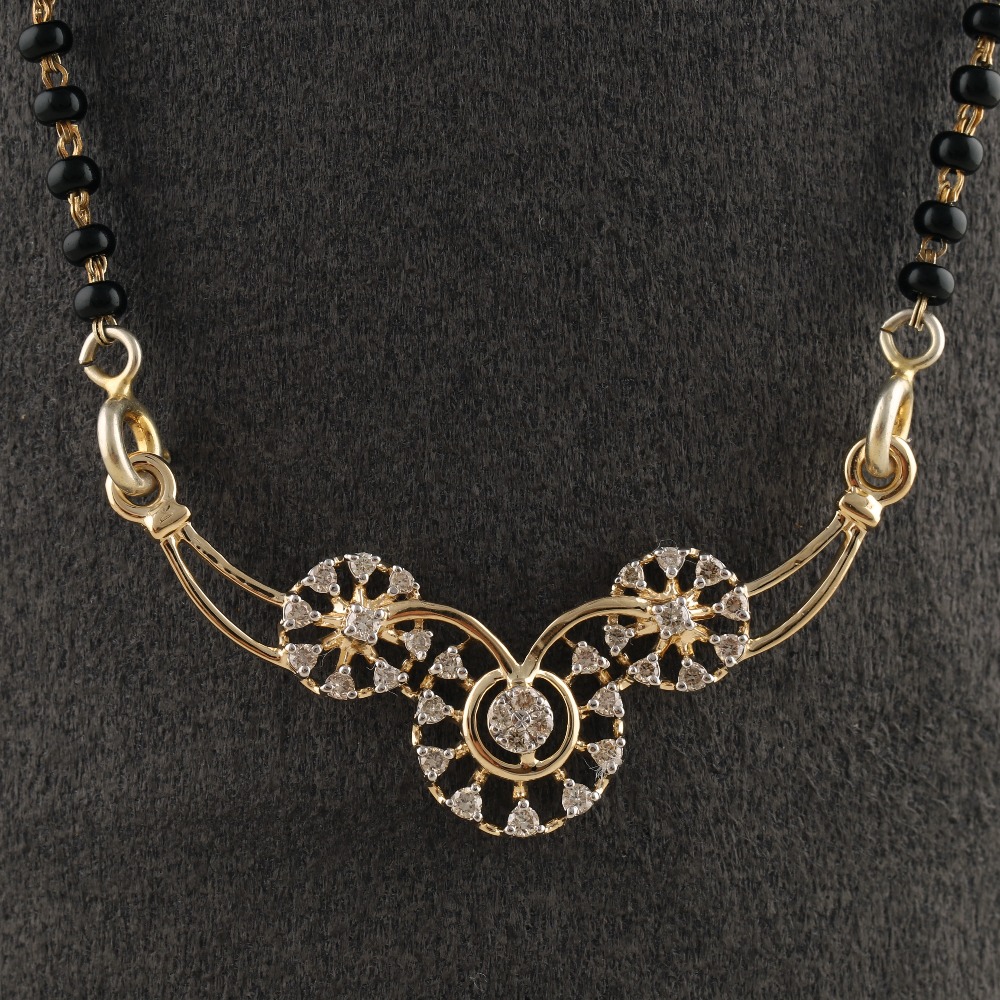 18kt yellow gold designer diamond mangalsutra