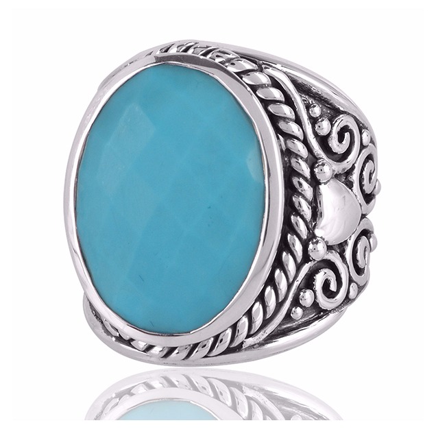 Arizona Turquise Gemstone 925 Sterling Silver Ring - Image 2