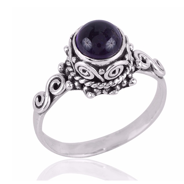 Amethyst Gemstone 925 Sterling Silver Ring