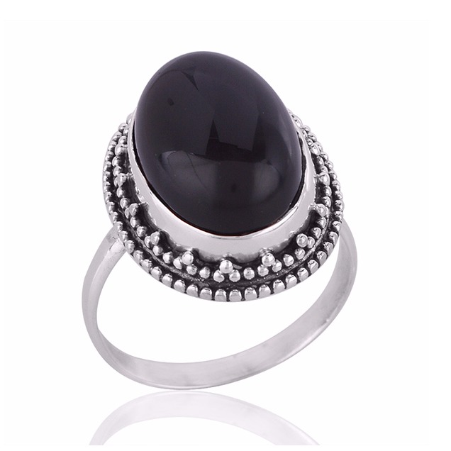 Black Onyx Gemstone 925 Sterling Silver Ring
