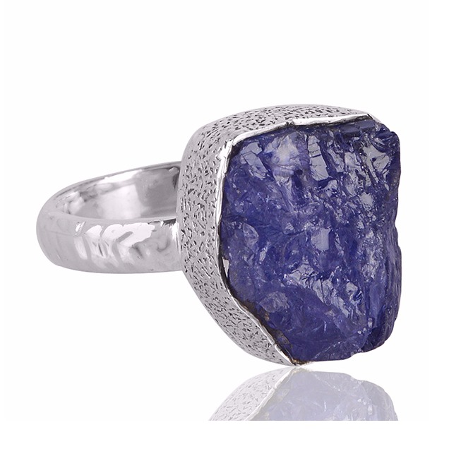 Tanzanite Rough Gemstone 925 Sterling Silver Ring - Image 3