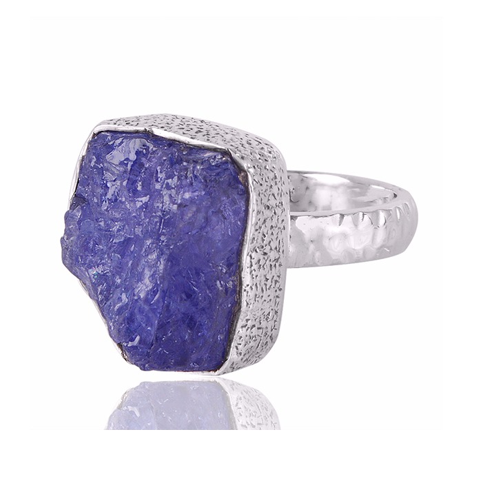 Tanzanite Rough Gemstone 925 Sterling Silver Ring - Image 2