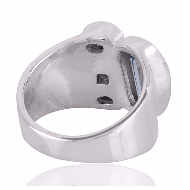 Sky Blue Topaz Gemstone 925 Sterling Silver Ring - Image 3