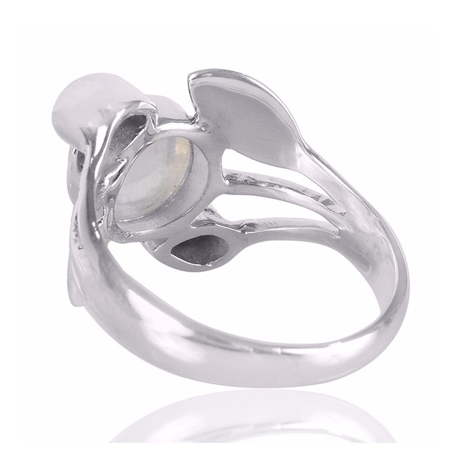 Rainbow Moonstone Pearl Gemstone 925 Sterling Silver Ring - Image 3