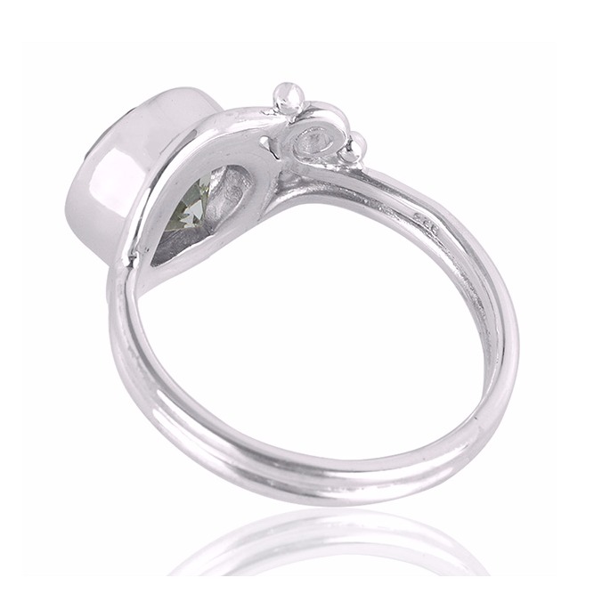 Green Amethyst Gemstone 925 Sterling Silver Ring - Image 3