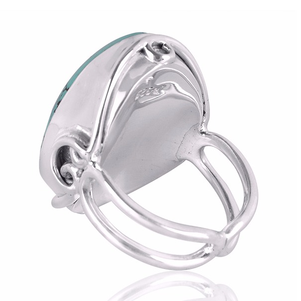 Tibetan Turquoise Gemstone 925 Sterling Silver Ring - Image 3