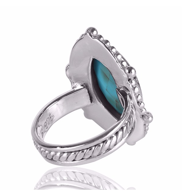 Natural Arizona Turquoise Gemstone 925 Sterling Silver Ring - Image 3