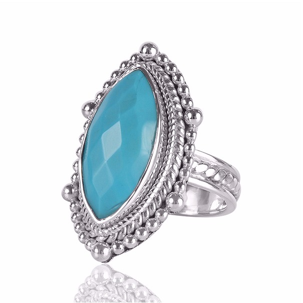 Natural Arizona Turquoise Gemstone 925 Sterling Silver Ring - Image 2