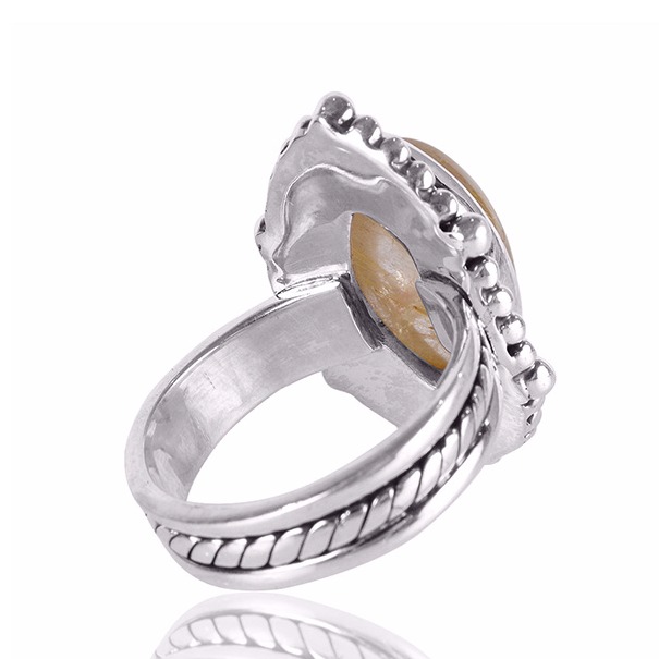 Rutilated Quartz Gemstone 925 Sterling Silver Ring - Image 3