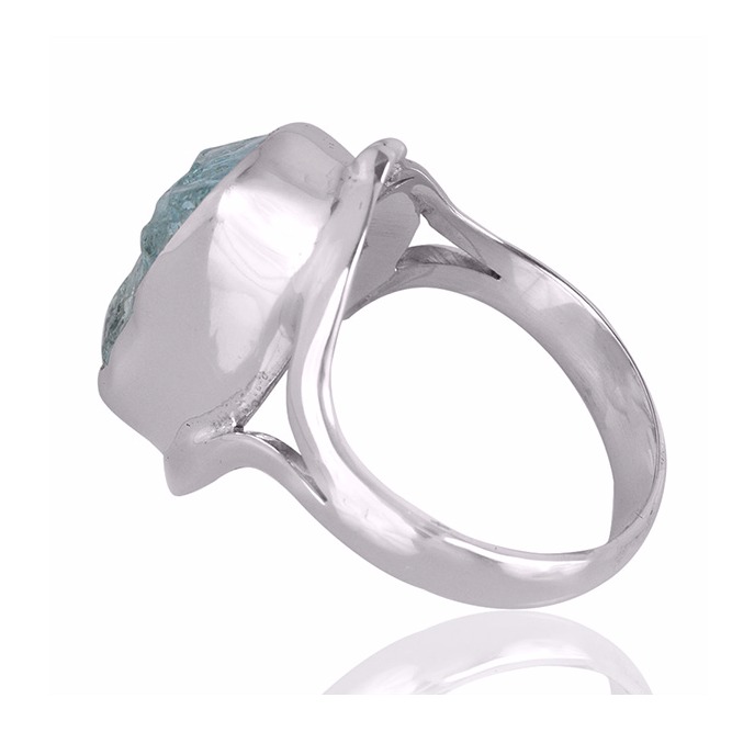 Aquamarine Gemstone 925 Sterling Silver Ring - Image 3