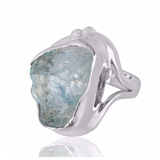 Aquamarine Gemstone 925 Sterling Silver Ring - Image 2