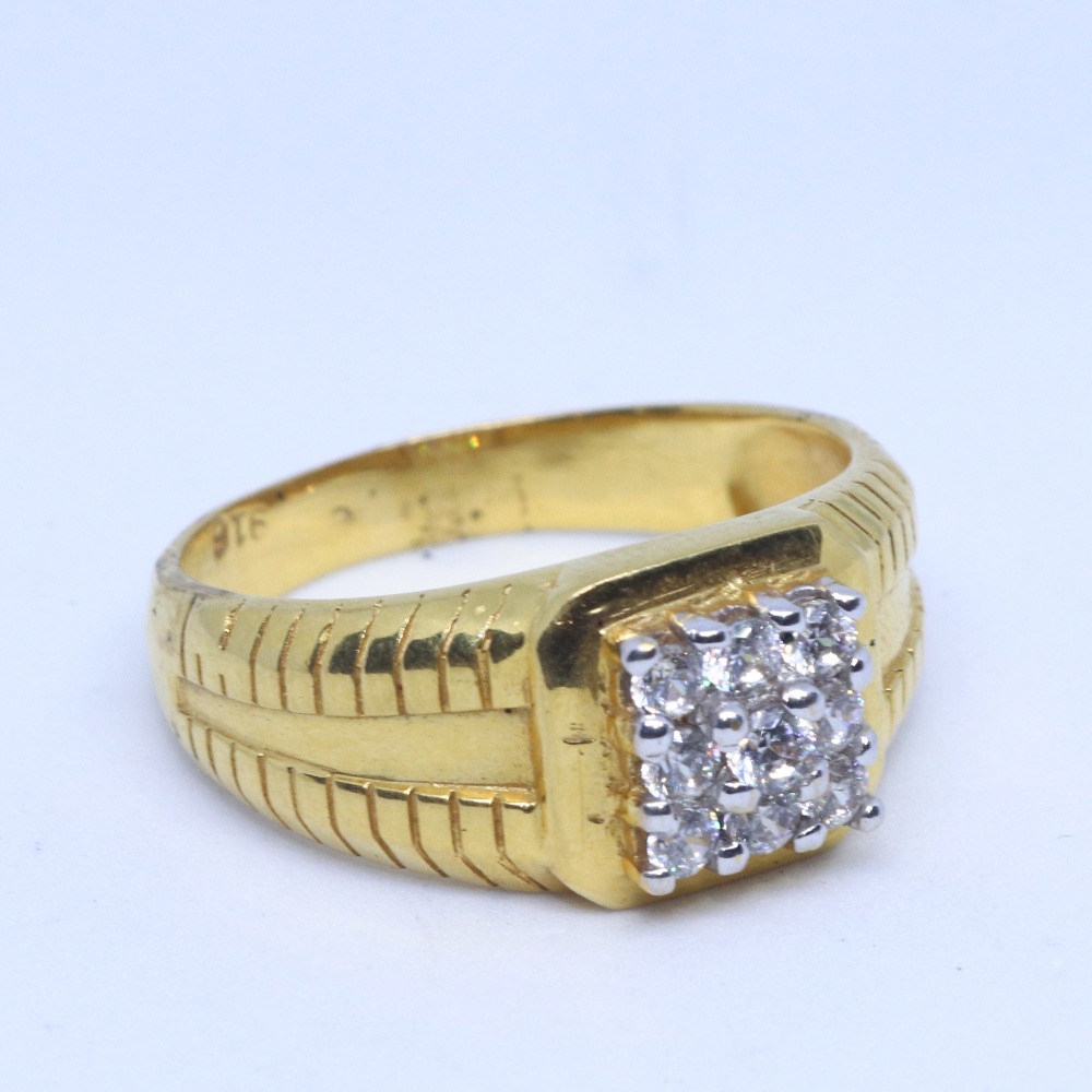 22KT / 916 Gold CZ white stone Wedding Special ring for men GRG0005