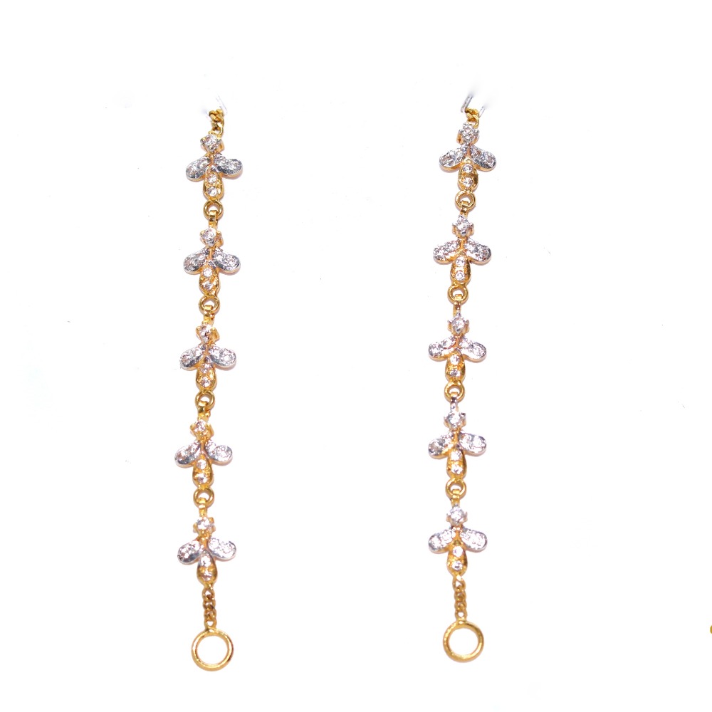 22ct / 916 yellow gold CZ Fancy Earchian for ledies  KCG0012
