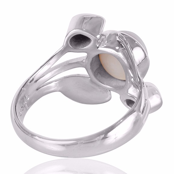 Garnet And Pearl Gemstone 925 Sterling Silver Ring - Image 3