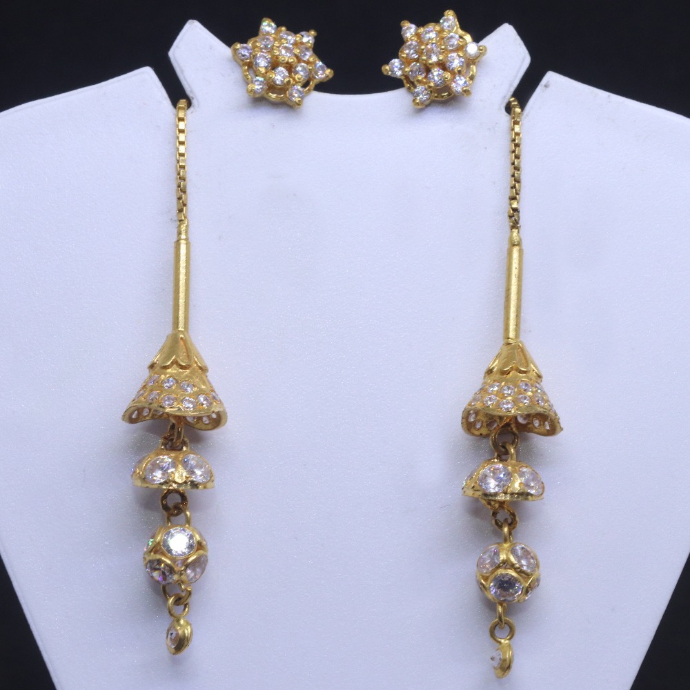 22kt / 916 gold fancy cZ soydora earring for Ladies BTG0187