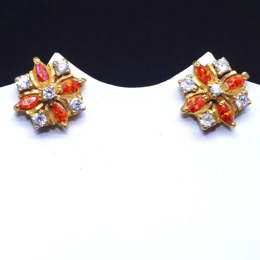 20CT Orange & white Color Stone Colorful Earring for Women BTG0076