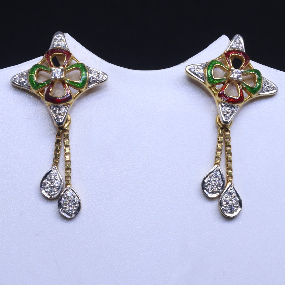 22KT / 916 Gold Colorful Mina earring for Ladies BTG0054