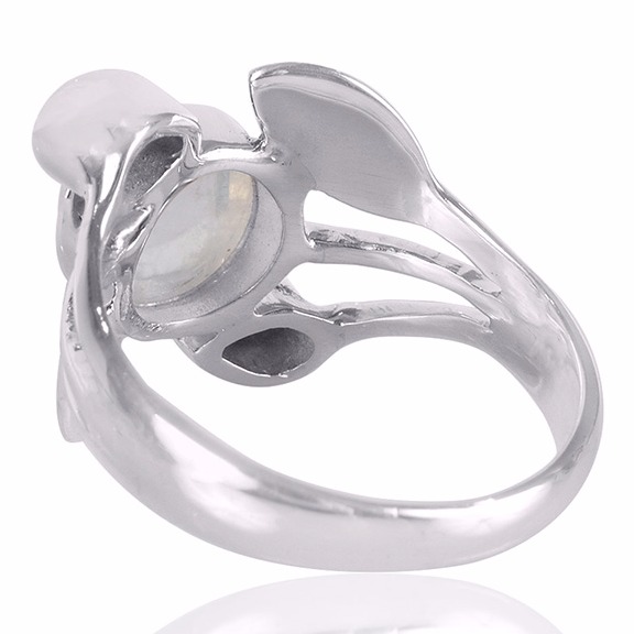 Iolite And Rainbow Moonstone Gemstone 925 Sterling Silver Ring - Image 3