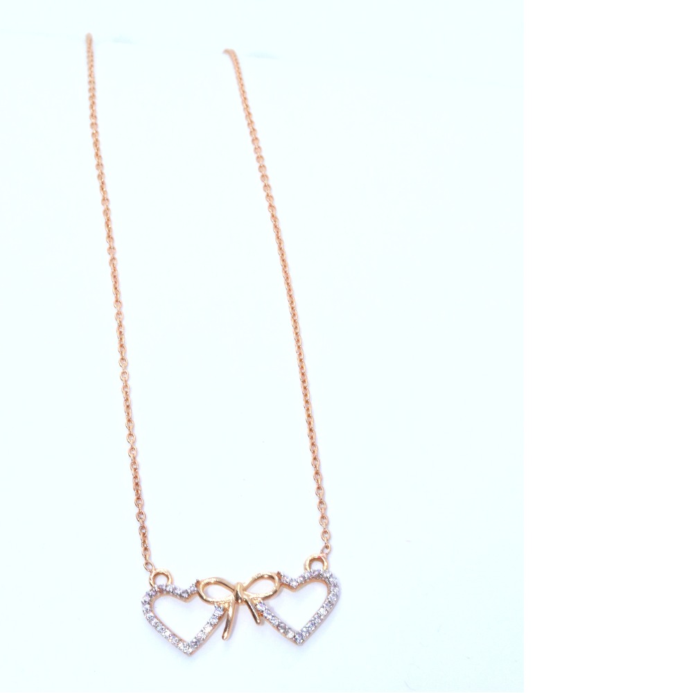 18KT Rose Gold 2 hart shape Pendant special Valentine day gift for Ladies CHG0272