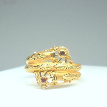 22kt / 916 hand made hollow ring for women lRG0588