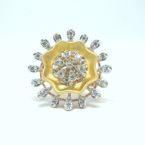 18kt rose gold fancy flower shape bridal ring lrg0613