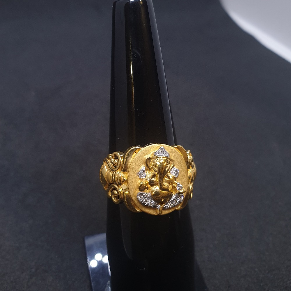 Ganpati gents ring diamond grg-0133