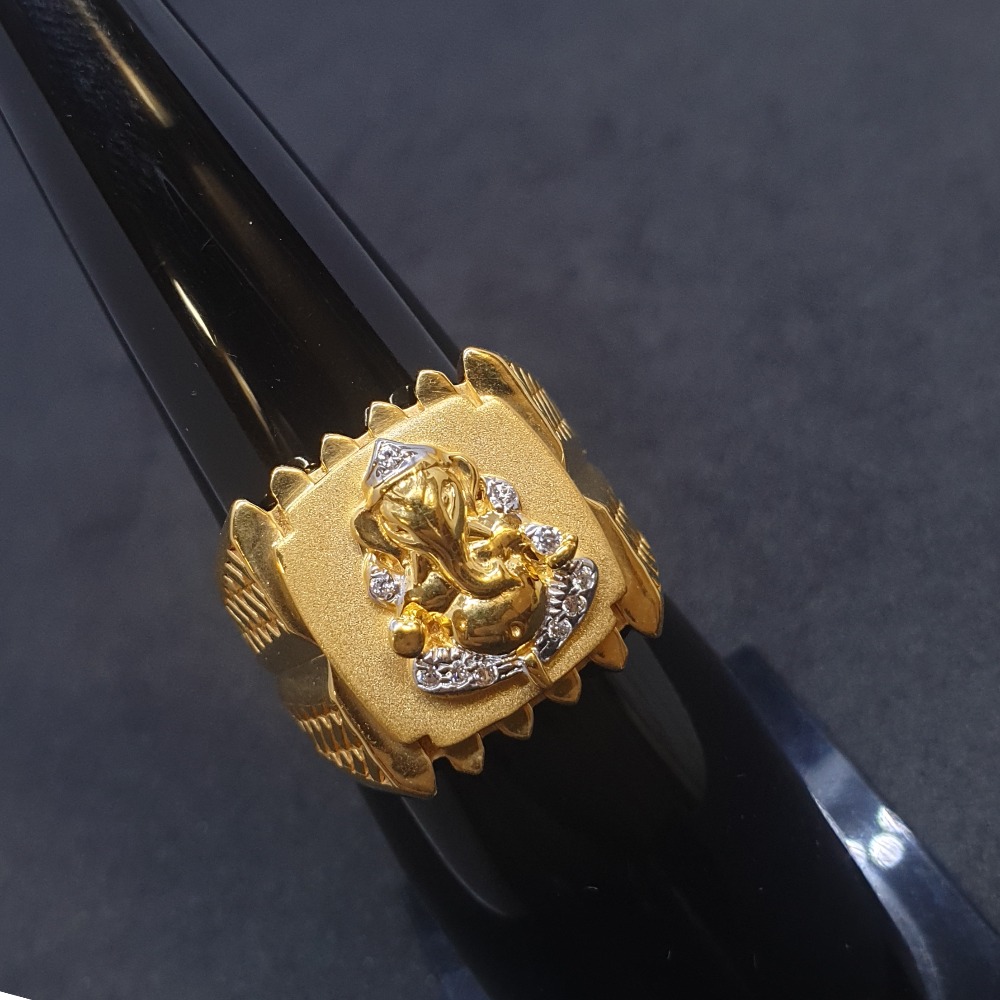 Ganpati gents ring diamond grg-0081