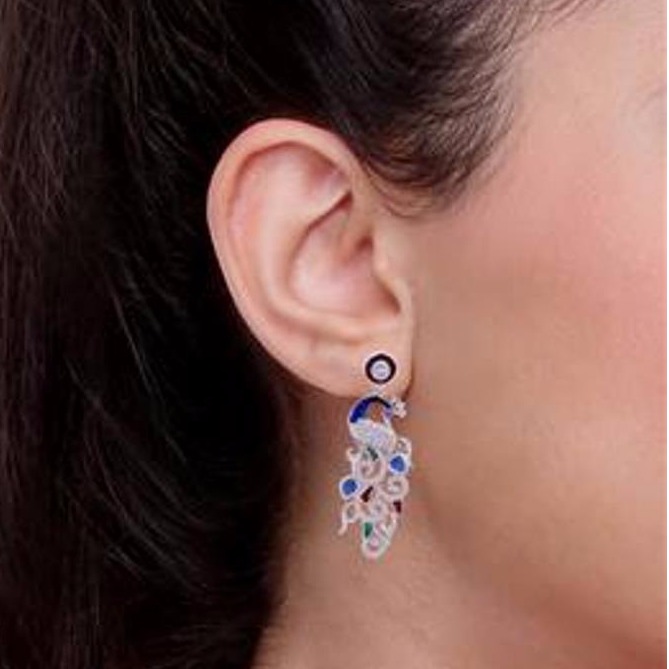 925 Sterling Silver Diamond Earring - Image 2