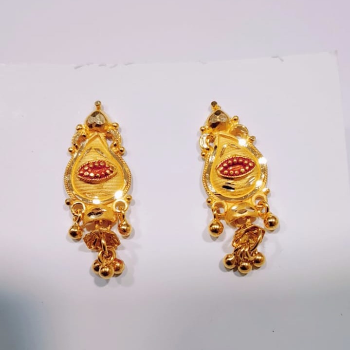 916 Yellow Gold Fancy Earring