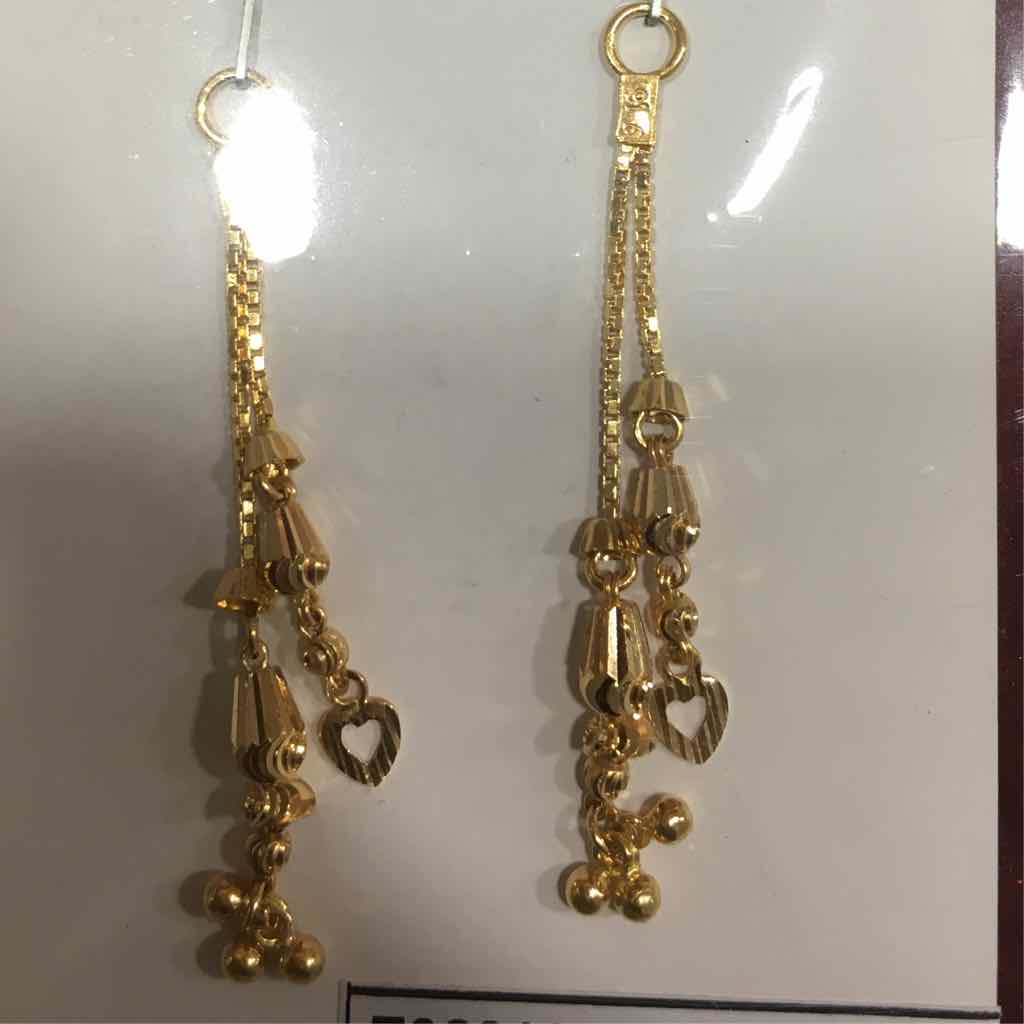 916 Gold Ladies Latkan earrings