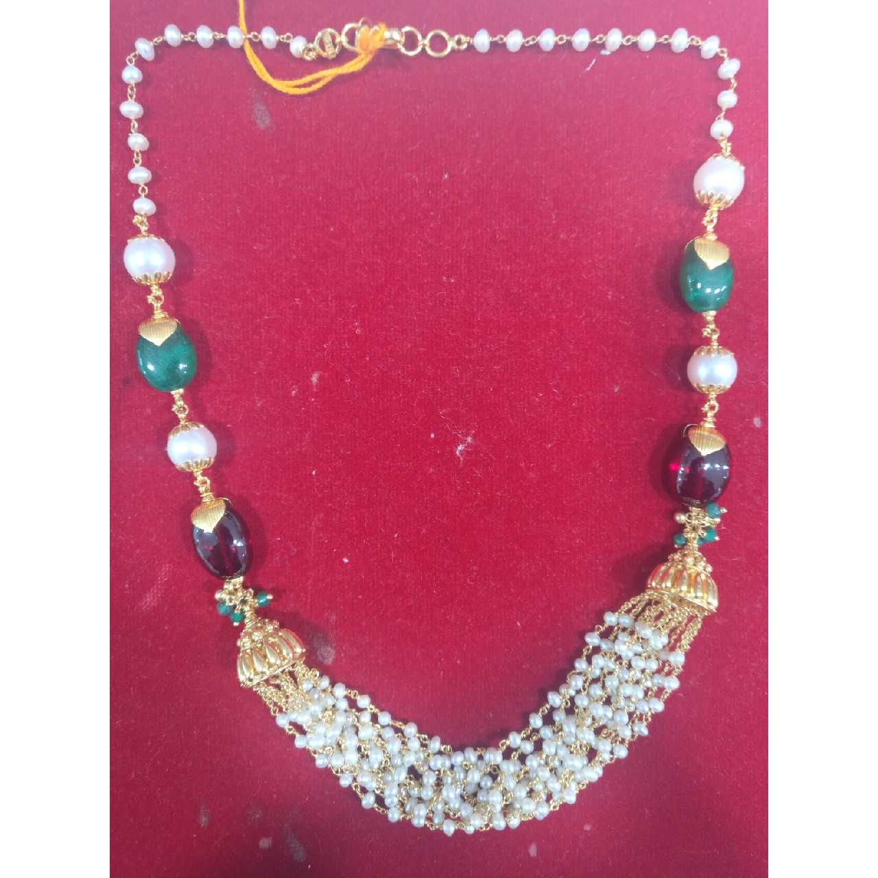 22KT Yellow Gold Vertical Fashionable Moti Mala