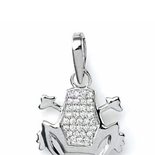 0.15 ct VS frog shaped  Diamond Pendant in 18k White Gold