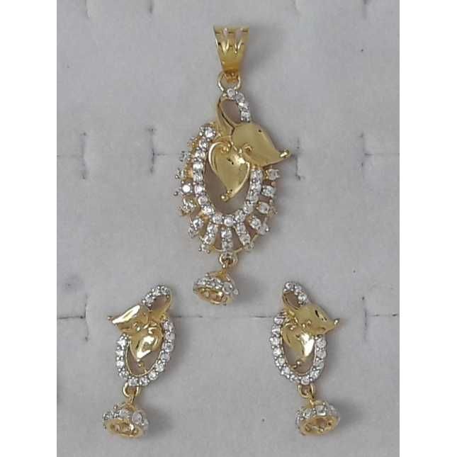 18KT Gold Wax Setting Pendant Set