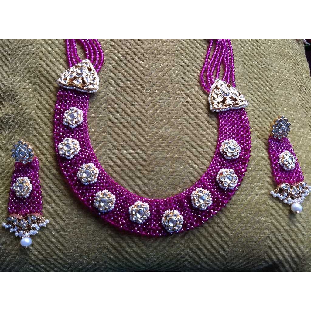 22KT Gold Attractive Pearl Necklace Set