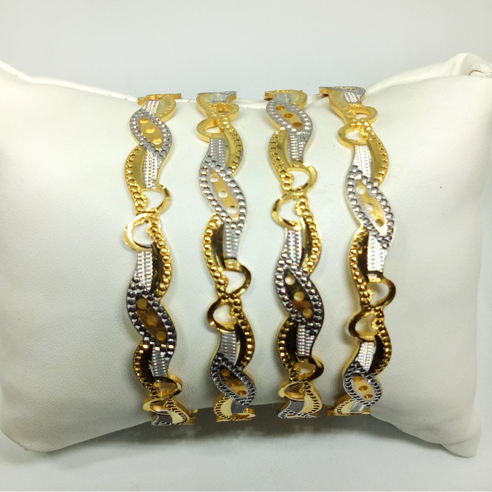 22k gold machine cut rhodium bangles kb-b021