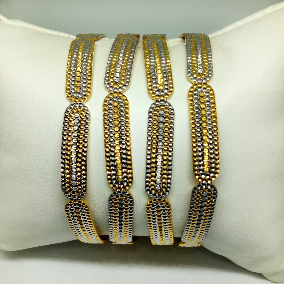 22K Gold Machine Cut Rhodium Bangles KB-B009