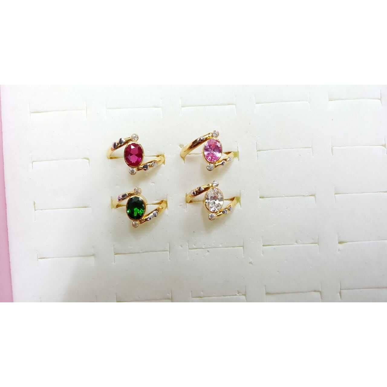22KT Yellow Gold Ladies Indian Multicolored Trendy Ring