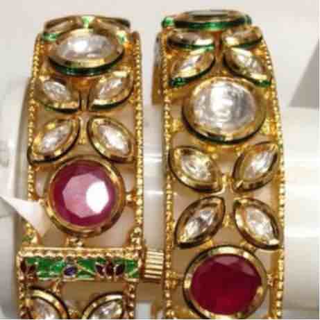Gold Kundan ladies Kada