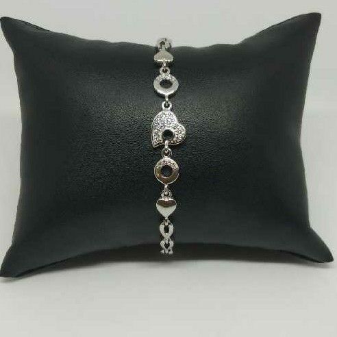 92.5 Heart Design Sterling Silver Bracelet (loose)