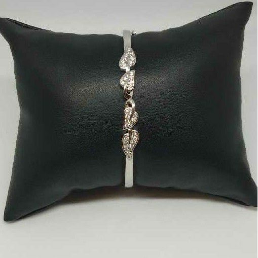 92.5 Classic Leaf Design Sterling Silver Bracelet (kada)